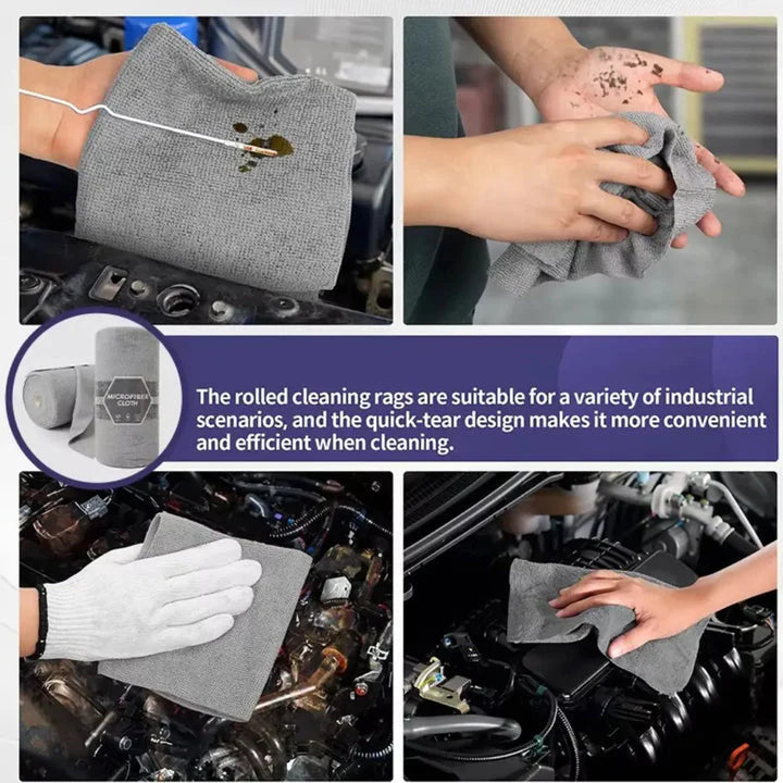 Microfiber Cleaning Cloth Roll – (25 Sheets) Reusable & Super Absorbent