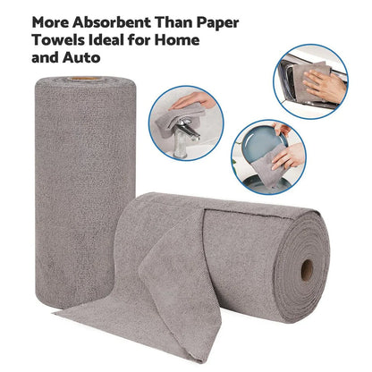 Microfiber Cleaning Cloth Roll – (25 Sheets) Reusable & Super Absorbent